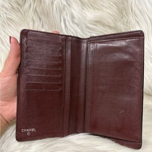 CHANEL Burgundy Leather Wallet